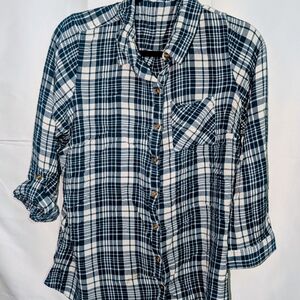 Plaid Button-Up Shirt
